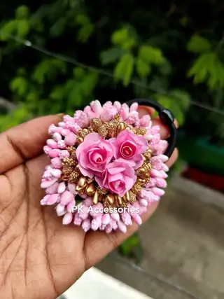 Gold × Babypink hair ties/rubber band 